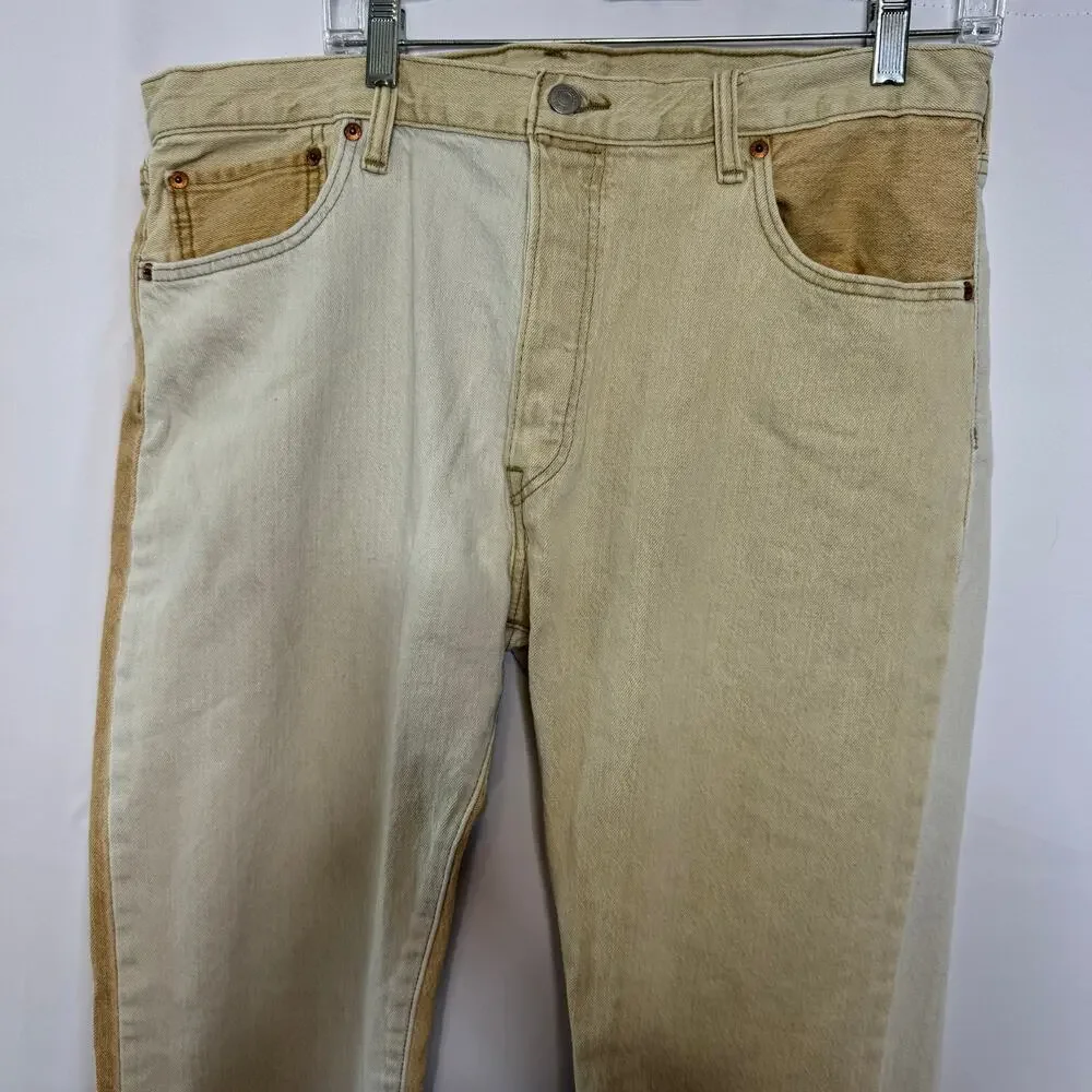 Levi’s 501 Two Tone Jeans W36 L32 Color Block Straight Leg Denim